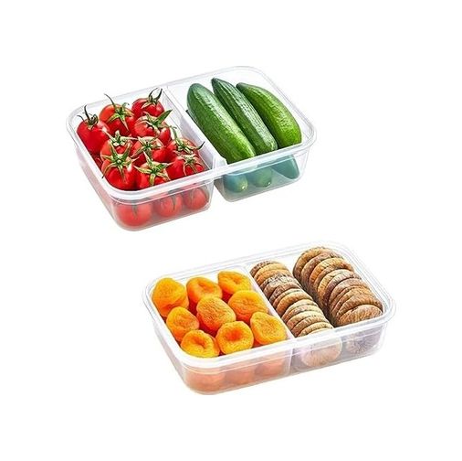 Diğer 128864199 -2 Bölmeli Sızdırmaz Contalı Kilitli Kapaklı 1 Litre Erzak Saklama Kabı -Lc505