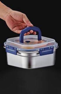 Diğer 128865028 2 Adetçelik 1800 Ml Kilitli Yemek Meyve Et Buzdolabı Beslenme Saklama Kabı Mt106