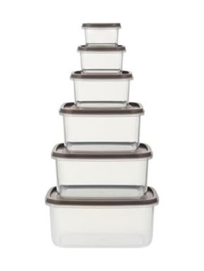 Diğer 128865716 6 Lı Saklama Kabı Seti Koyu Kum Beji Kapaklı 300 Ml 3150 Ml Çok Amaçlı Gıda Saklama Kabı Bpa İçermeyen Şeffaf Plastik