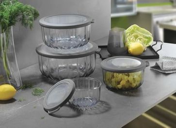 Diğer 128867824 Vakumlu Saklama Kabı, Şeffaf Füme 4'lü 3 L + 2 L + 1 L + 0, 5 L