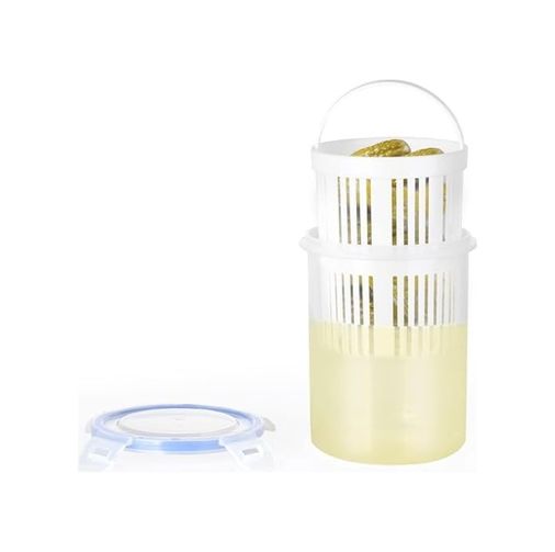 Diğer 128868286 Zeytinlik Ve Turşuluk Saklama Kabı 1,5 Lt Süzgeçli, Contalı Ve Klipsli Kapaklı Saklama Kabı, Hava Ve Sıvı Geçirmez, Zeytin, Turşu Ve Gıda Saklama Kabı