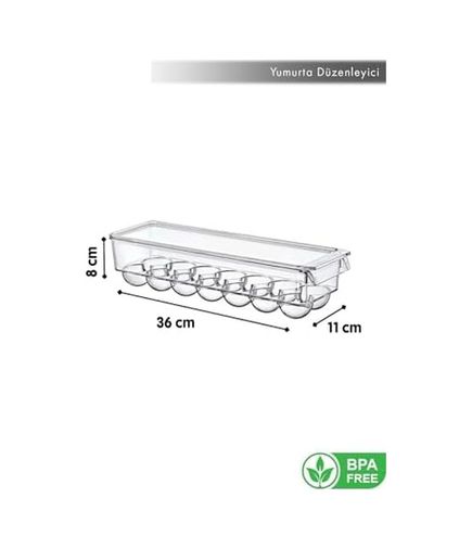Diğer 128868322 14'lü Kapaklı Yumurta Saklama Kabı Şeffaf