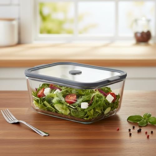 Diğer 128868832 Cam Kapaklı Silikon Vakumlu Borosilikat Saklama Kabı - 1400 Ml Büyük Boy Erzak, Bakliyat Ve Makarna Kavanozu