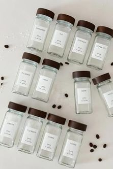 Diğer 128869517 12'li Bambu Ve Akasya Kapaklı Cam Baharatlık Seti 120 Ml - Doğal Ahşap Kapaklı, Şeffaf Cam, Sağlıklı Ve Şık Baharat Kavanozları Akasya Kapak