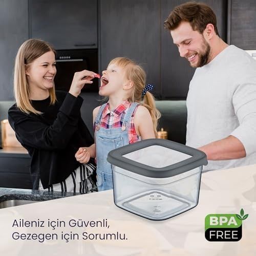 Diğer 128869733 Life Tower Premium Saklama Kabı Seti 5 Adet 0,5 L Şık Görünüm Ve Günlük Kullanım