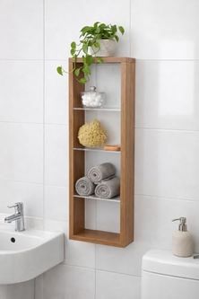 Diğer 128870002 Modern Pleksi Duvar Rafı Organizer Demonte Mdf Duvara Monte Dekoratif Raf, Mutfak Banyo Salon İçin Şeffaf Raflı Minimalist Duvar Rafı 20X60 Cm