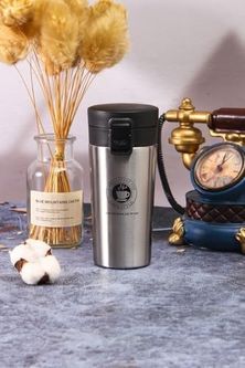 Diğer 128870446 Togg T10X Araç Bardaklığına Uyan 304 L Çelik Gri 500 Ml Kahve El Termos Mug