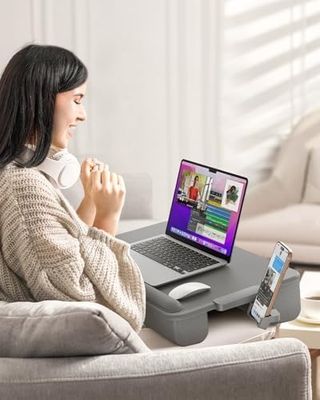 Diğer 128872038 Yastıklı Lap Masası, Bilgisayar Dizüstü Standı, Lap Dizüstü Masası, Dahili Çekmece Depolama, Telefon Tutucu, Bilek Pedi