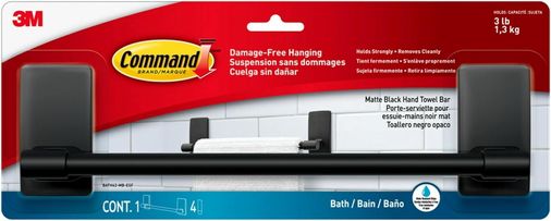 Diğer 128873467 El Havlusu Bar Mat Siyah Suya Dayanıklı Şeritler, Banyo Dekoru, 9 İnç Çubuk Uzunluğu 3 Lbs'ye Kadar Tutar