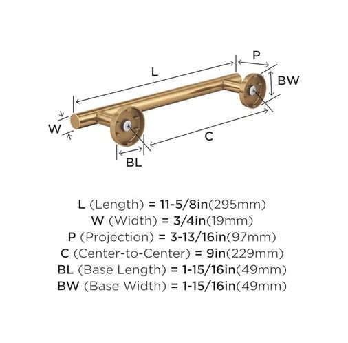 Diğer 128873569 Arrondi Şampanya Bronz 9 İnç 229 Mm -Havlu Askısı