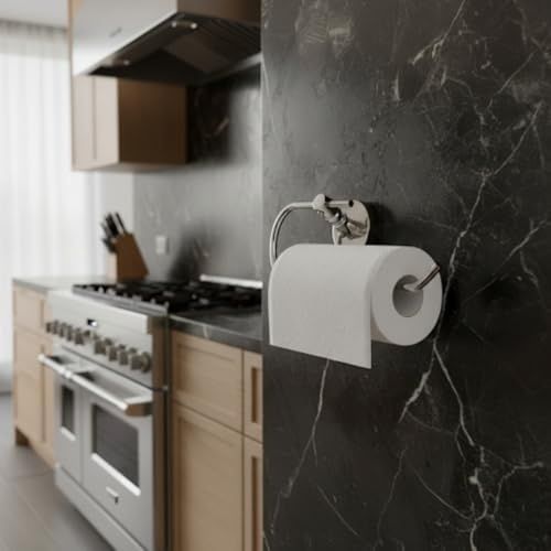 Diğer 128874635 Krom Kağıt Havluluk Duvara Monte Vidalı Metal Kağıt Havlu Askısı 26 Cm, Parlak Krom Mutfak Aksesuarı