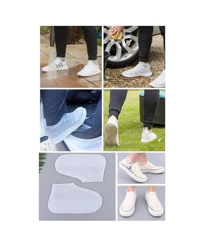 Diğer 128874861 Silikon Ayakkabı Kılıfı, Kaymaz Ve Su Geçirmez, Kir Geçirmez, Dayanıklı Ve Esnek Tasarım, Çok Amaçlı Kullanım, Yıkanabilir, Yağmurlu Ve Çamurlu Havalarda Koruma Siyah, M / 35-40 Açık Bej - Bej 0