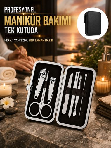 Diğer 129433022 Mey İthalat Evde Profesyonel Tırnak Bakımı İçin 7 Parça Premium Bakım Seti