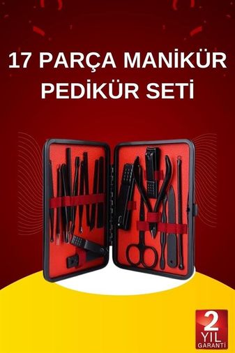 Diğer 129981650 17 Parça El Ayak Bakım Seti Tırnak Temizleme Manikür Pedikür Cımbız Törpü Tırnak Makası 51976646