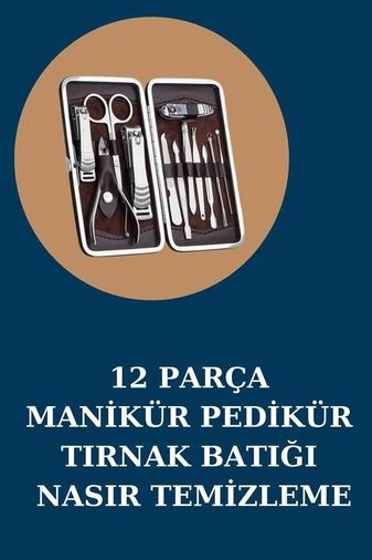 Diğer 130000343 Mey İthalat 12 Parça Manikür Pedikür Seti Özel Deri Çanta El Ayak Bakımı Akne Ve Sivilce Temizleme 49944960