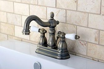 Diğer 130368388 İki Kulplu Centerset Toilette Musluk Pirinç Vintage Finish
