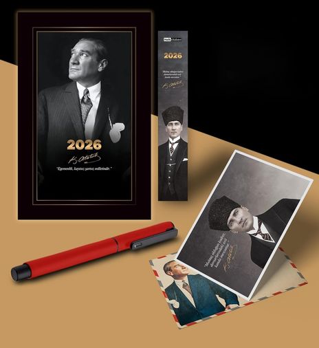 Diğer 130372803 2026 İstikbal Atatürk Ajandası Ayraç Kartpostal Kalem - Kırmızı