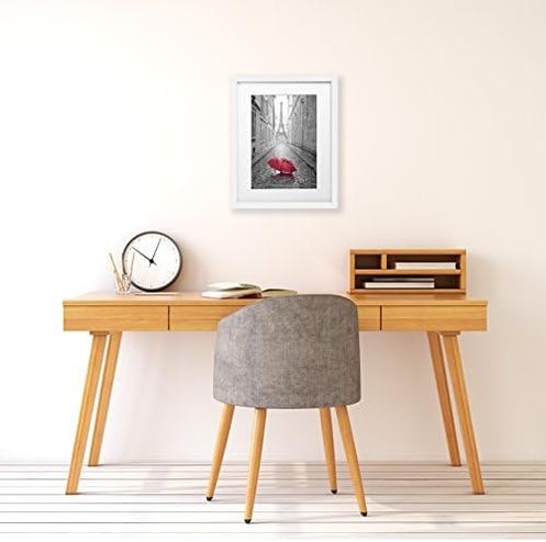 Diğer 130373851 11X14, 1 Pack, White - 28Cm X 36Cm White Wood Picture Frame With Glass Front Made To Display Pictures 20Cm X 25Cm With Mat Or 28Cm X 36Cm Without Mat Hanging Hardware Included