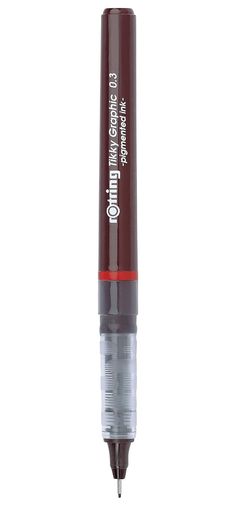 Diğer 130410615 1904753 Tikky Grafik Fiber Uçlu Kalem, Siyah Mürekkep, Kahverengi Gövde, 0.3 Mm