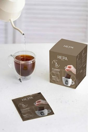 Diğer 131573163 Hepa Coffee Hepa Classic Tek Kullanımlık Poşet Filtre Kahve 5 Li Paket Makinesiz Pratik Filtre Kahve Günlük Kullanıma Uygun Kahve Açık Gri