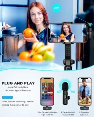 Diğer 131738680 İphone İle Uyumlu Kablosuz Yaka Mikrofon, Telefon Video Kaydı İçin Yaka Klipsli Mikrofon Tiktok Youtube Canlı Yayın Vlog Uygulama/bluetooth Gerekmez