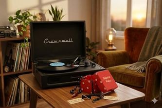 Diğer 131738776 Casablanca Retro Çanta Pikap - 3 Devirli 33/45/78 , Dahili Hoparlörlü, Bluetooth Bağlantılı, Nostaljik Taşınabilir Plak Çalar - Siyah