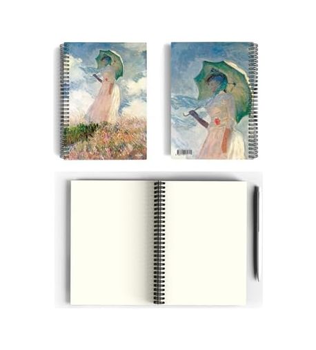 Diğer 131746524 Claude Monet/woman With A Parasol, 1886 Spiralli Defter 11 A5 Çizgisiz 100 Sayfa Sanat