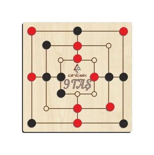 Diğer 131746985 Ahşap 9 Taş Akıl, Zeka Ve Strateji Oyunu Dokuztaş, Dokuz Taş Etic043