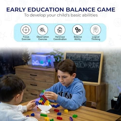 Diğer 131747114 Thinkmaster Tetra Tower Kule Denge Oyunu, 21 Parça Tetra Kule Oyun Seti, Tetra Kule Denge Oyunu