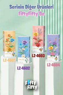 Diğer 131747795 Vagonlife Loz Dekoratif Ve Koleksiyonluk Çiçek Buketi 488 Parça Çiçek Modeli Yapım Seti Fflz-4602