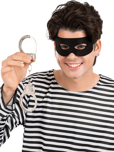 Diğer 131840198 Siyah Hırsız Maskesi Ve Metal Kelepçe Aksesuar Seti - Huvj-885108 Standart