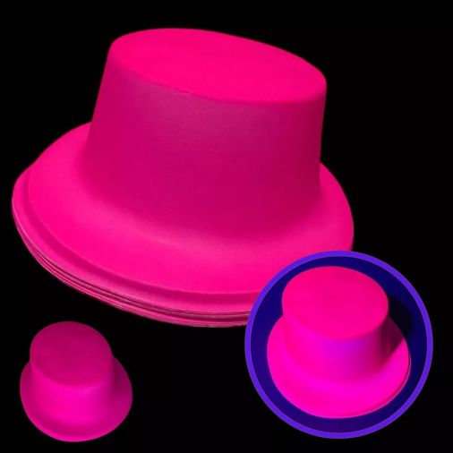 Diğer 131841837 Neon Partisi Pembe Renk Plastik Fötr Şapka - Huvj-874098 Standart