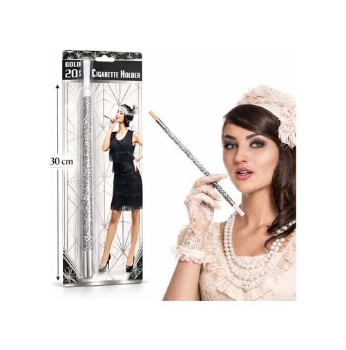 Diğer 131850736 30 Cm Gümüş Payetli Sigara Tutacağı 1920 Ler Gatsby Parti Aksesuarı - Huvj-763320 Standart