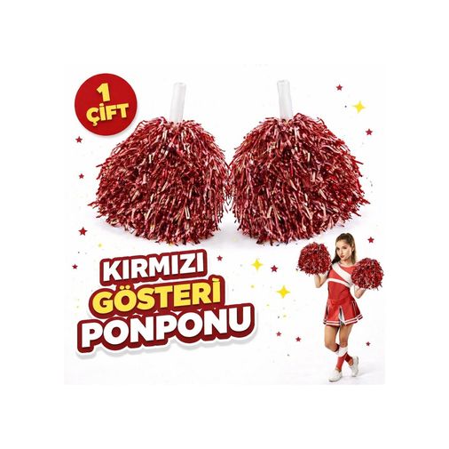 Diğer 131853801 1 Çift 2 Adet Kırmızı Renk 23 Nisan 19 Mayıs 29 Ekim Okul Gösteri Ponponları Ekstra Do - Huvj-749660 Standart