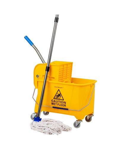 Diğer 142783243753570140557466 Reader Kova Ve Sıkacak, Paspas Seti, 22 Qt 19 Lt , Zemin Temizliği, Sap, Tekerlekler, 41,3 Cm U X 27,3 Cm G X 62,2 Cm Y , Sarı Açık Gri