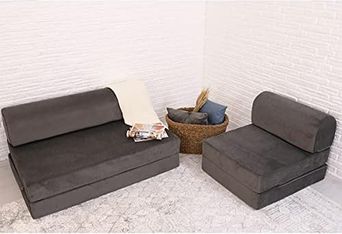Diğer 142783243786340140557466 Homedius Tek Kişilik Gri Katlanır Yataklı Koltuk Gri Acı Kahve