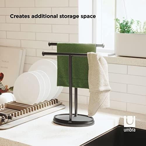 Diğer 142783243815330140557466 Lavabo İçin Havlu Askısı, Serbest Duran Havlu Askısı, İki Kollu Metal Takı Koyma Yeri İle, Siyah, Standart Boyut 4 Renk