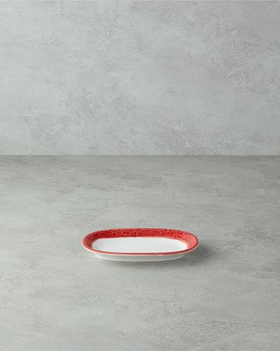 Diğer 142783243821480140557466 Larry Porselen Kayık Tabak 19 Cm Kırmızı Açık