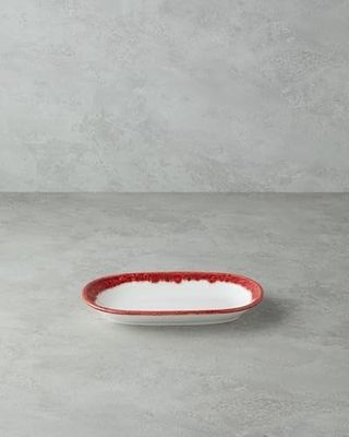 Diğer 142783243843830140557466 Larry Porselen Kayık Tabak 24 Cm Kırmızı Açık