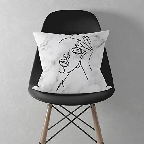 Diğer 142783243850090140557466 Mermer Desenli Art Tasarımlı Kırlent Yastık Açık Indigo