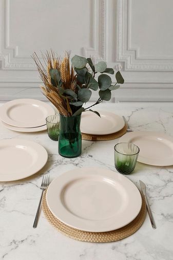 Diğer 142783243874990140557466 Krem Assos Servis Tabağı 28 Cm 6 Adet 030 Açık