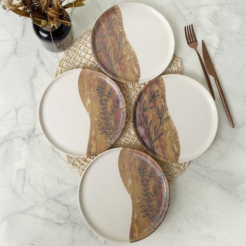 Diğer 142783243881760140557466 Terra Leaf Nordıc Pasta Tabağı 22 Cm 4 Adet / 22969-70 Açık