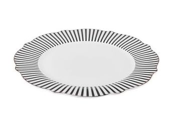 Diğer 142783243893960140557466 New İnce Çizgili Servis Tabağı 27 Cm Siyah Açık