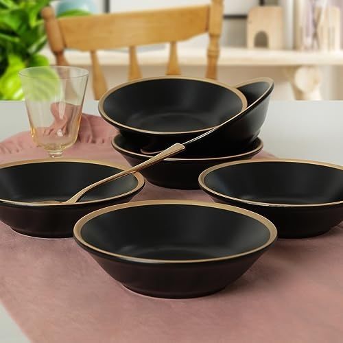 Diğer 142783243895720140557466 Mat Siyah File Hitit Yemek Tabağı 18 Cm 6 Adet - 956 Açık