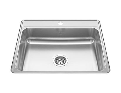 Diğer 142783243900500140557466 Kındred Csla2522-8-1Cbn Creemore 63,5 Cm Lr X 55,8 Cm Fb X 20,3 Cm Dp Drop In Tek Kase 1 Delikli Paslanmaz Çelik Mutfak Lavabosu, 63,5 Cm X 55,8 Cm Açık