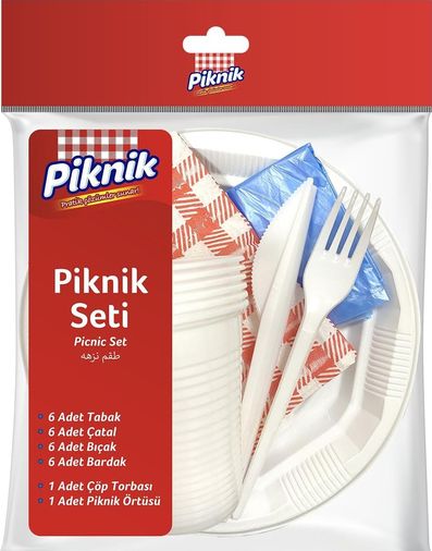 Diğer 142783243907130140557466 Piknik Kullan At Seti Ekonomik 6'lı Beyaz 1525 Açık