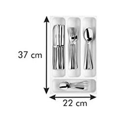 Diğer 142783243982030140557466 Flexispace 899410 Mutfak Gereçleri İçin Çekmece Düzenleyici, Plastik, Beyaz, 37 X 22,2 X 4,5 Cm Abanoz
