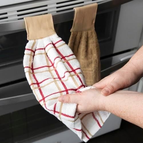 Diğer 142783243991370140557466 Pamuk Kareli Ve Katı Askılı Kravat Havluları, Biscotti, 2'li Paket Açık Bej