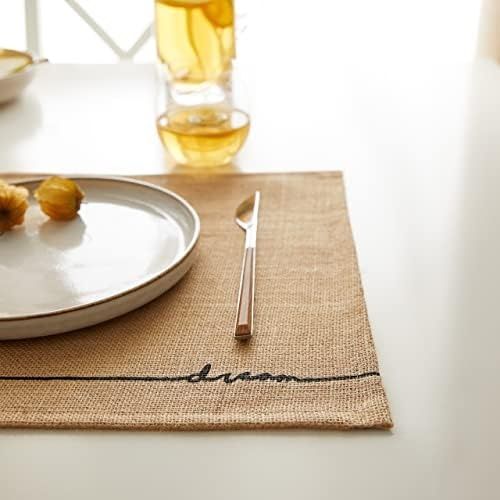 Diğer 142783244021330140557466 6'lı Jüt Amerikan Servis Seti 45 X 35 Cm Acı Kahverengi