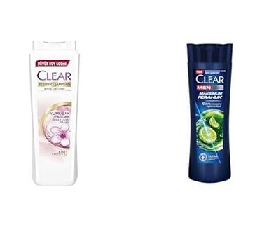 Diğer 142783244431300140557466 Clear Besleyici Şampuan Kepeğe Karşı Etkili Yumuşak Ve Parlak Saçlar 600 Ml Ve Clear Men Kepeğe Karşı Etkili Şampuan Maksimum Ferahlık 350 Ml
